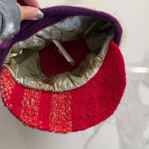 Elegant Multicolor Women's Hat with Faux Fur Trim - Picture 6 of 6